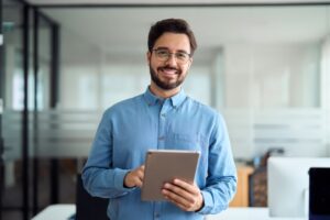 engineer holding tablet